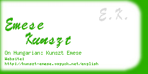 emese kunszt business card